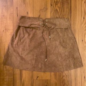 Faux Suede Mini Skirt